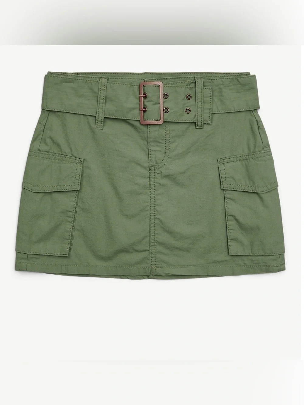 Girls Cargo Mini Skirt with Belt Olive Green - Size 12 (NEW)